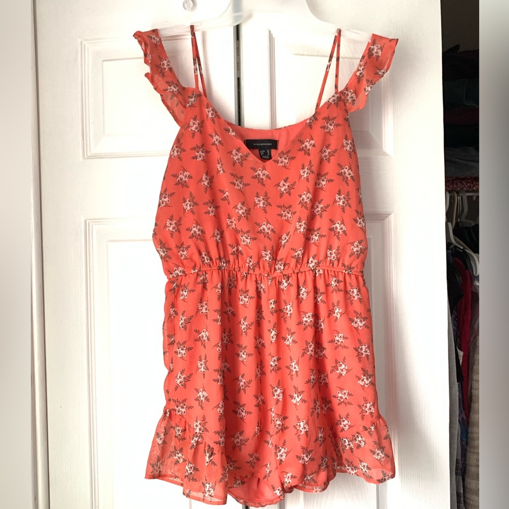 Pink floral romper